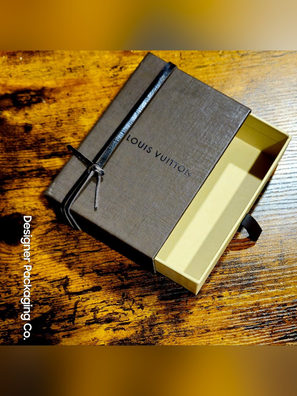 Louis Vuitton Pocket Organizer Card Holder Key Pouch Brown Drawer Box Ribbon Set